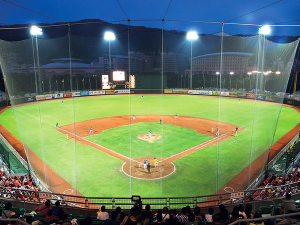 The baseball stadium in Tianmu, a suburb of Taiwan's capital Taipei